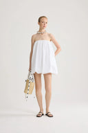 PATOU VOLUMINOUS BUSTIER DRESS WHITE