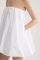 PATOU VOLUMINOUS BUSTIER DRESS WHITE