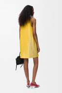 LOEWE WRINKLED TECHNICAL COTTON DRESS YELLOW