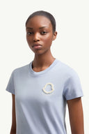 MONCLER EMBROIDERED LOGO T-SHIRT LIGHT BLUE