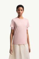 MONCLER TONAL EMBROIDERED LOGO T-SHIRT PINK