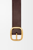LOEWE ROUNDED BELT 3.5CM DARK BROWN