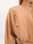 CHLOÉ GATHERED CROPPED JACKET REEF SHELL
