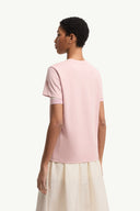 MONCLER TONAL EMBROIDERED LOGO T-SHIRT PINK