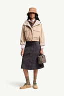 MONCLER CAREX CROPPED JACKET BEIGE