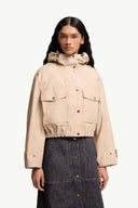MONCLER CAREX CROPPED JACKET BEIGE