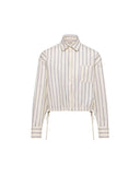 MONCLER STRIPED COTTON AND SILK SHIRT