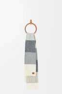 LOEWE STRIPED SCARF GREY/WHITE