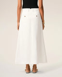 AMI PARIS LONG TRAPEZE SKIRT WHITE CREAM