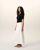 AMI PARIS LONG TRAPEZE SKIRT WHITE CREAM