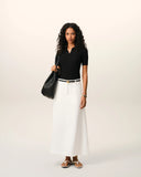 AMI PARIS LONG TRAPEZE SKIRT WHITE CREAM