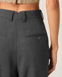 AMI PARIS HIGH WAIST WIDE LEG WOOL TROUSER GREY