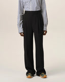 AMI PARIS HIGH WAIST WIDE LEG WOOL TROUSER BLACK