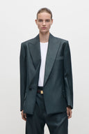 VICTORIA BECKHAM SCULPTURAL LAYERED OLI JACKET MARSH GREEN
