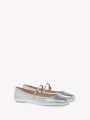 GIANVITO ROSSI CARLA BALLERINA SILVER