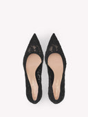 GIANVITO ROSSI CLAUDIA LACE PUMP 8.5CM BLACK
