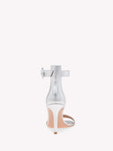 GIANVITO ROSSI PORTOFINO ANKLE STRAP SANDAL 8.5CM SILVER