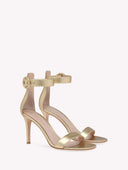 GIANVITO ROSSI PORTOFINO ANKLE STRAP SANDAL 8.5CM GOLD