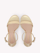 GIANVITO ROSSI PORTOFINO ANKLE STRAP SANDAL 8.5CM GOLD