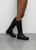GIANVITO ROSSI VITELLO GLOVE FLAT BOOTS BLACK