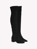 GIANVITO ROSSI ROLLING MID KNEE BOOT SUEDE BLACK