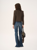 CHLOÉ CROPPED TAILORED JACKET ENGLISH BROWN