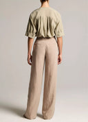 VINCE HIGH RISE PLEATED TENCEL TROUSER DRIED BLOSSOM