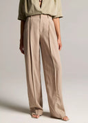 VINCE HIGH RISE PLEATED TENCEL TROUSER DRIED BLOSSOM
