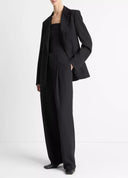 VINCE HIGH WAIST PLEATED TROUSER BLACK