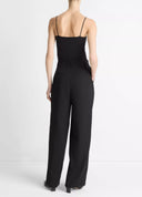 VINCE HIGH WAIST PLEATED TROUSER BLACK