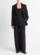 VINCE HIGH WAIST PLEATED TROUSER BLACK
