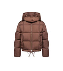 MONCLER LEGERETE QUILTED SHORT DOWN JACKET BROWN