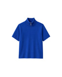 COURRÈGES ZIPPED MILANO MOCKNECK TOP BLUE