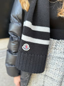 MONCLER SCARF STRIPED BLACK/ECRU