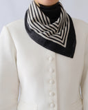 LESCARF CASHMERE STRIPED SCARF BLACK 65CM
