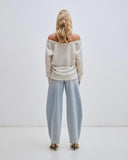 DARKPARK ERIN NECKLACE OFF SHOULDER KNIT WHITE