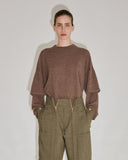 DARKPARK DOUBLE SLEEVE KNIT BROWN