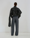 DARKPARK GAIA BELTED WIDE LEG TROUSER GREY