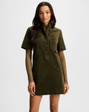 VERONICA BEARD KOULIS CORDUROY SHIRTDRESS CYPRESS