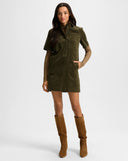 VERONICA BEARD KOULIS CORDUROY SHIRTDRESS CYPRESS