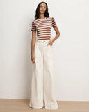 VERONICA BEARD FREDDY HIGH RISE EXTRA WIDE DENIM ECRU