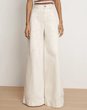 VERONICA BEARD FREDDY HIGH RISE EXTRA WIDE DENIM ECRU