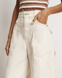 VERONICA BEARD FREDDY HIGH RISE EXTRA WIDE DENIM ECRU