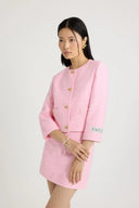 PATOU CROPPED TWEED JACKET PRIMROSE PINK