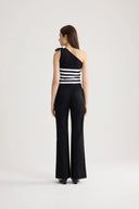 PATOU ONE SHOULDER TOP STRIPED