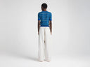 JW ANDERSON SHEER FAIRISLE TOP COBALT