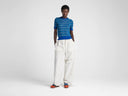 JW ANDERSON SHEER FAIRISLE TOP COBALT