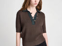 JW ANDERSON KNITTED POLO MILITARY GREEN