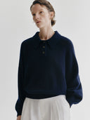 LISA YANG ETTA SWEATER NAVY