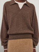 LISA YANG KATRIEL POLO PULL DARK TRUFFLE
